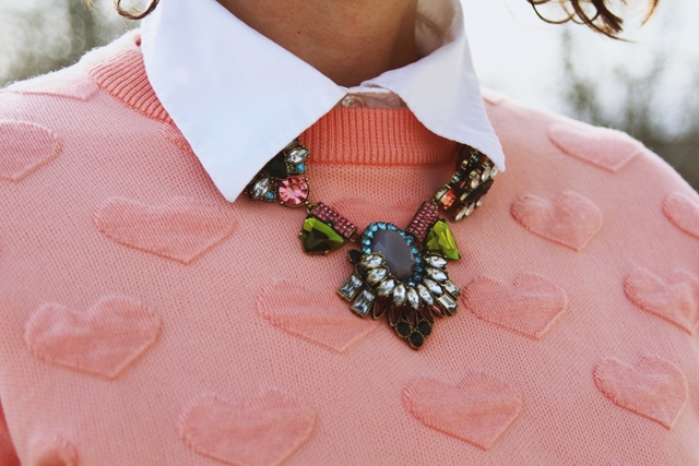 hannah rupp the outfit repeater valentine's day outfit heart sweater thrifted