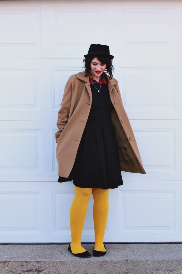 hannah rupp the outfit repeater vintage clothes plaid coat winter