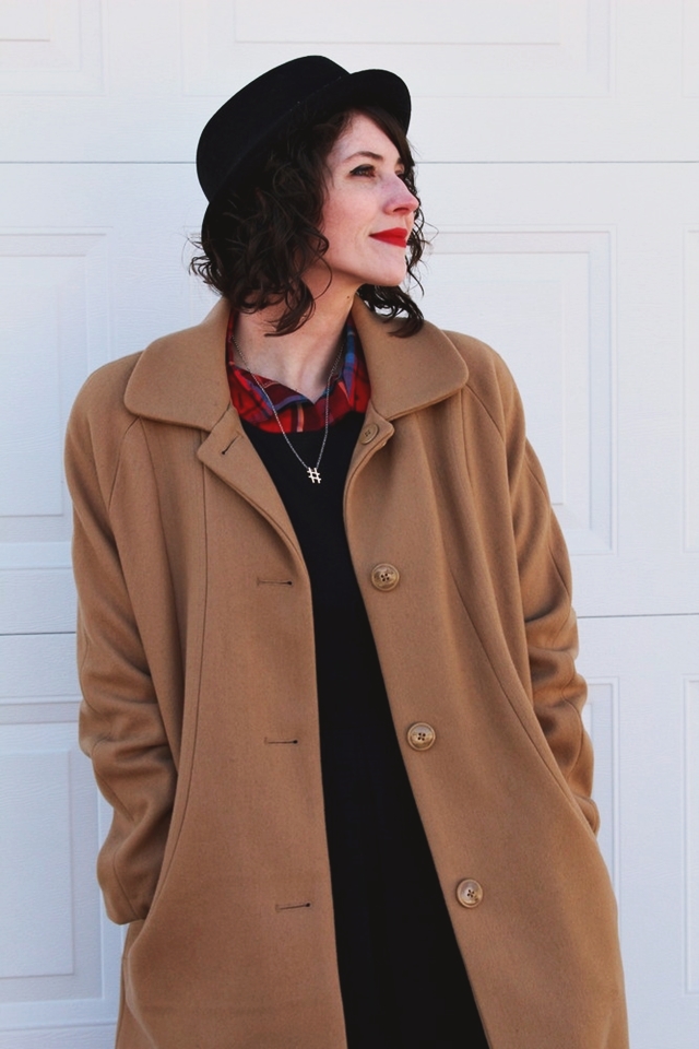 hannah rupp the outfit repeater vintage clothes plaid coat winter