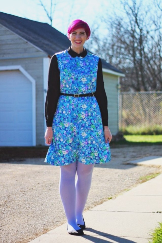 floral-mod-dress-magenta-hair-outfit-11