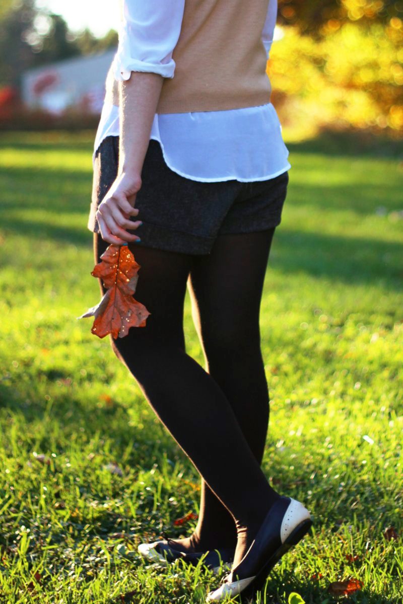 A Simple Way To Wear Shorts With Tights The Outfit Repeater