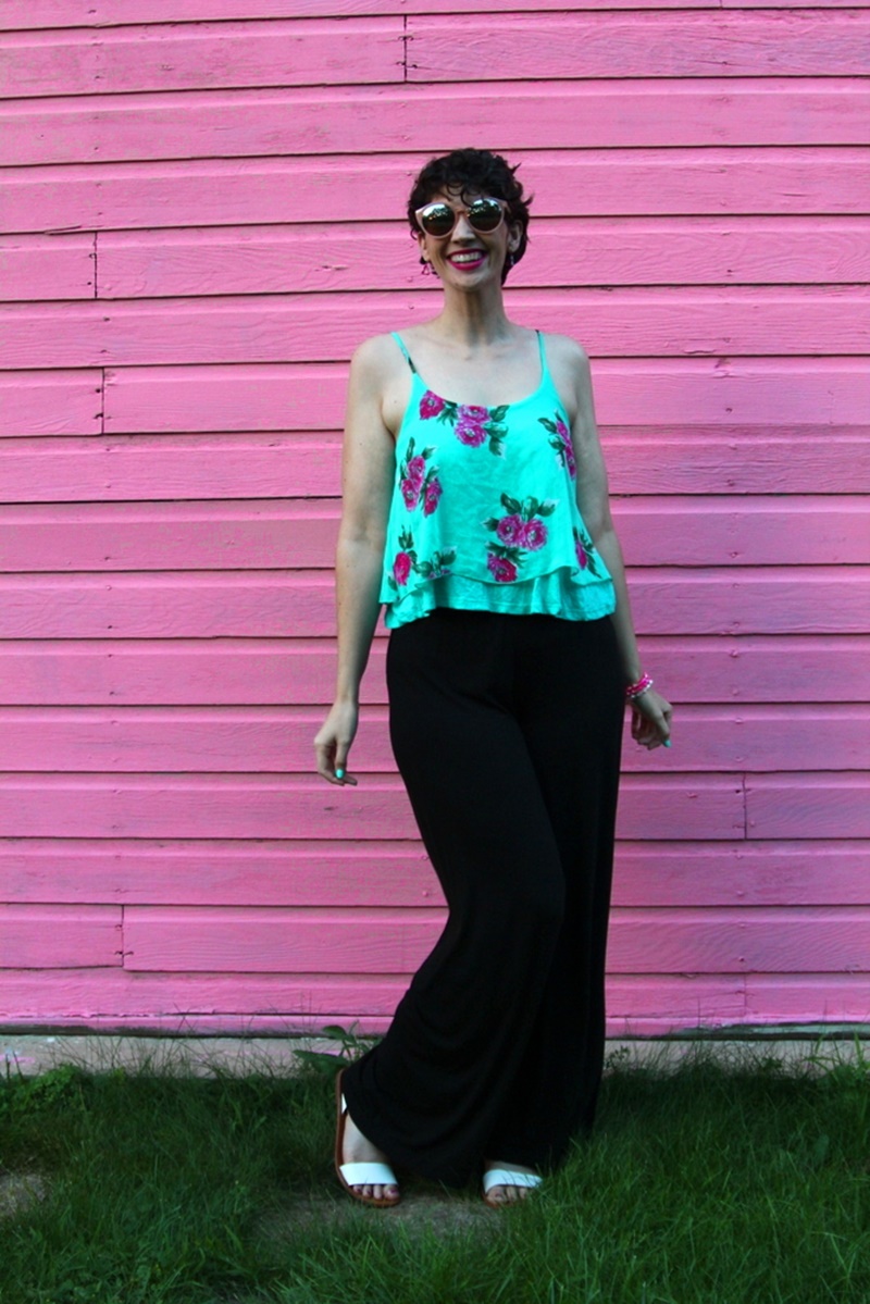 palazzo pants with shrug dress