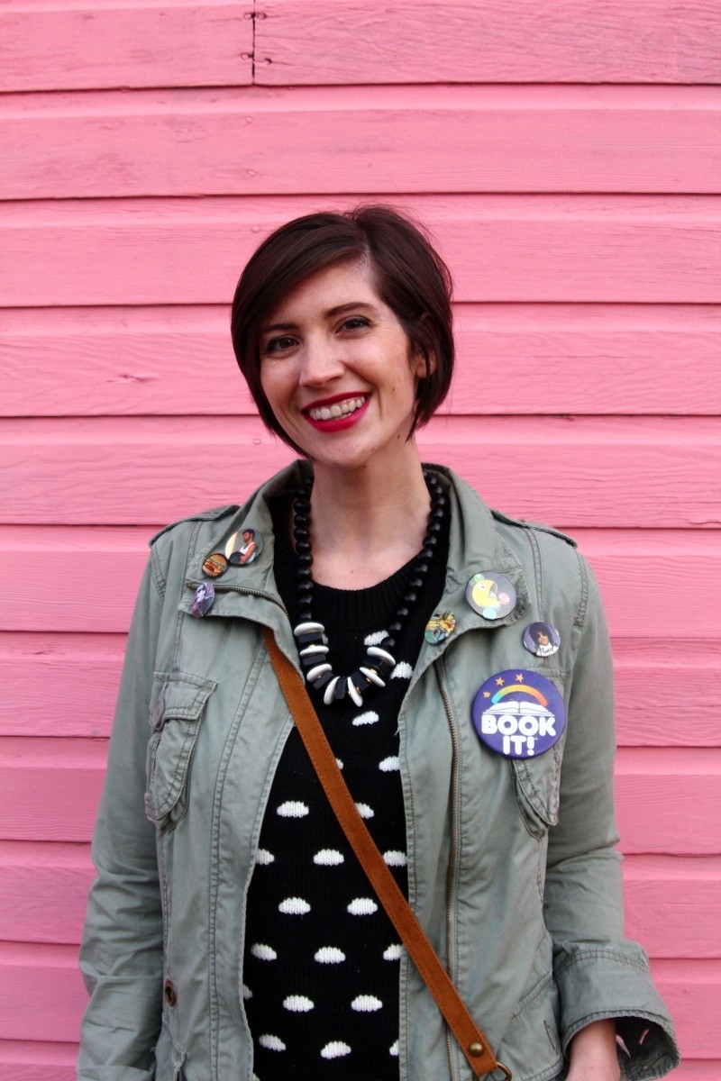 the outfit repeater hannah rupp styling thrifted clothes polka dot sweater pattern mixing fall winter