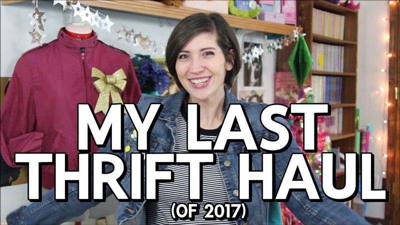 the outfit repeater hannah rupp decemeber 2017 monthly thrift haul video goodwill secondhand shopping clothes try ons