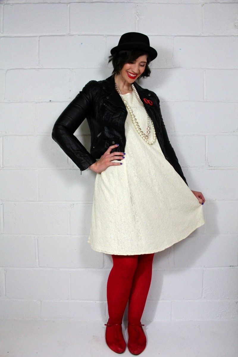 the outfit repeater hannah rupp fashion blog style evolution white dress moto jacket red
