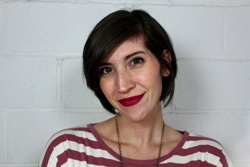 Crushing On Crimson: What To Wear With This Bold Color | www.theoutfitrepeater.com the outfit repeater hannah rupp thrifted all red outfit striped crop top suede skirt tights winter