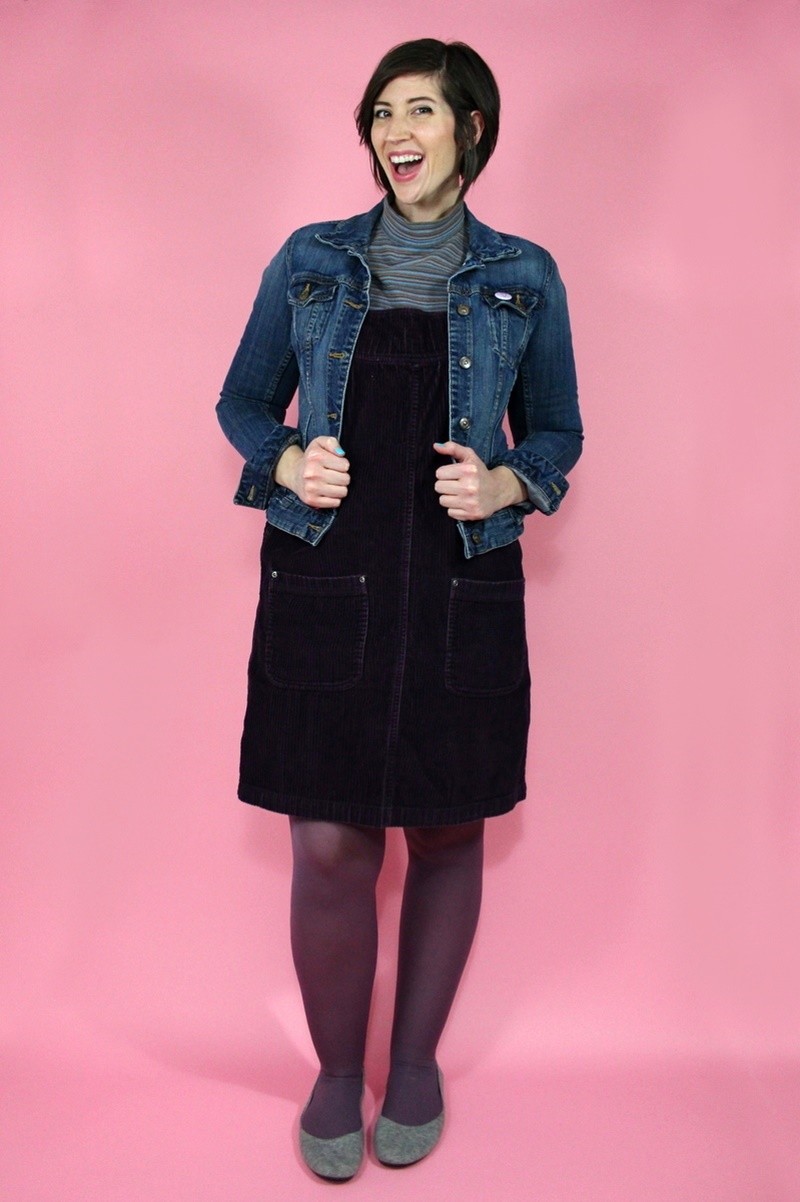 Winter Capsule Wardrobe Challenge: Day 1 | www.theoutfitrepeater.com hannah rupp the outfit repeater winter wardrobe capsule challenge purple pink thrifted