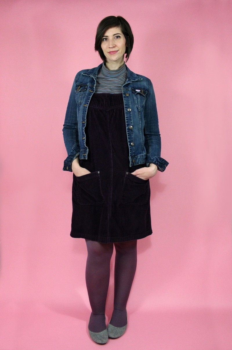 Winter Capsule Wardrobe Challenge: Day 1 | www.theoutfitrepeater.com hannah rupp the outfit repeater winter wardrobe capsule challenge purple pink thrifted