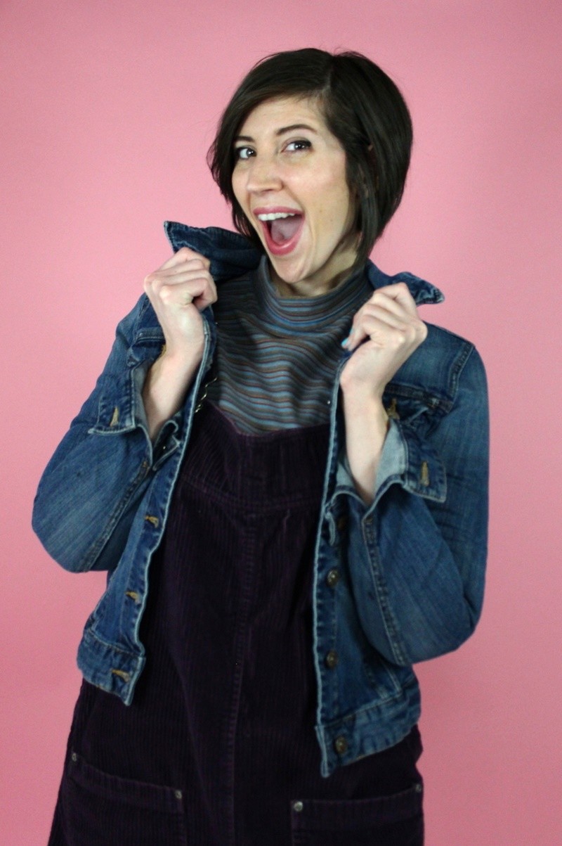 Winter Capsule Wardrobe Challenge: Day 1 | www.theoutfitrepeater.com hannah rupp the outfit repeater winter wardrobe capsule challenge purple pink thrifted