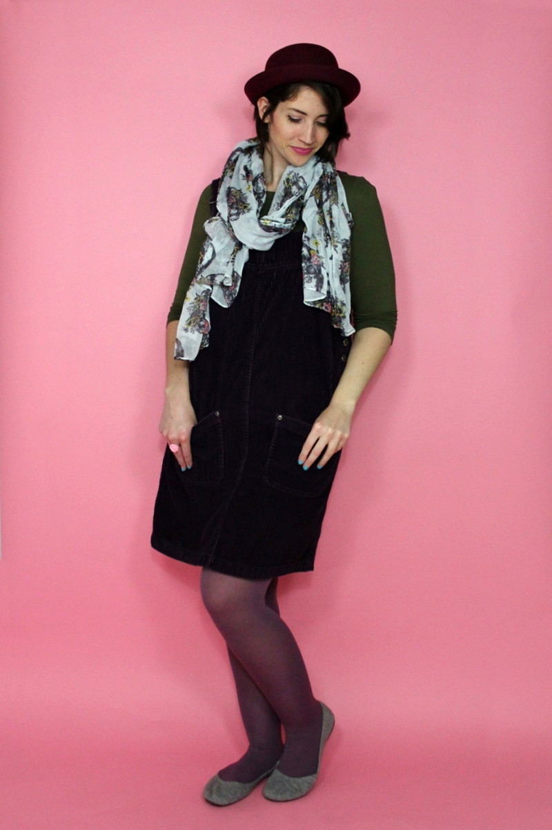 Winter Capsule Wardrobe Challenge: Day 6 | www.theoutfitrepeater.com the outfit repeater hannah rupp winter capsule wardrobe challenge thrifted vintage purple olive green cute