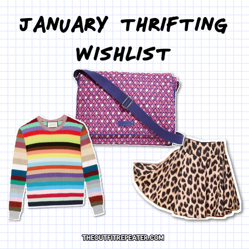 Colorful January Monthly Thrift Haul + February Thrifting Wishlist the outfit repeater hannah rupp