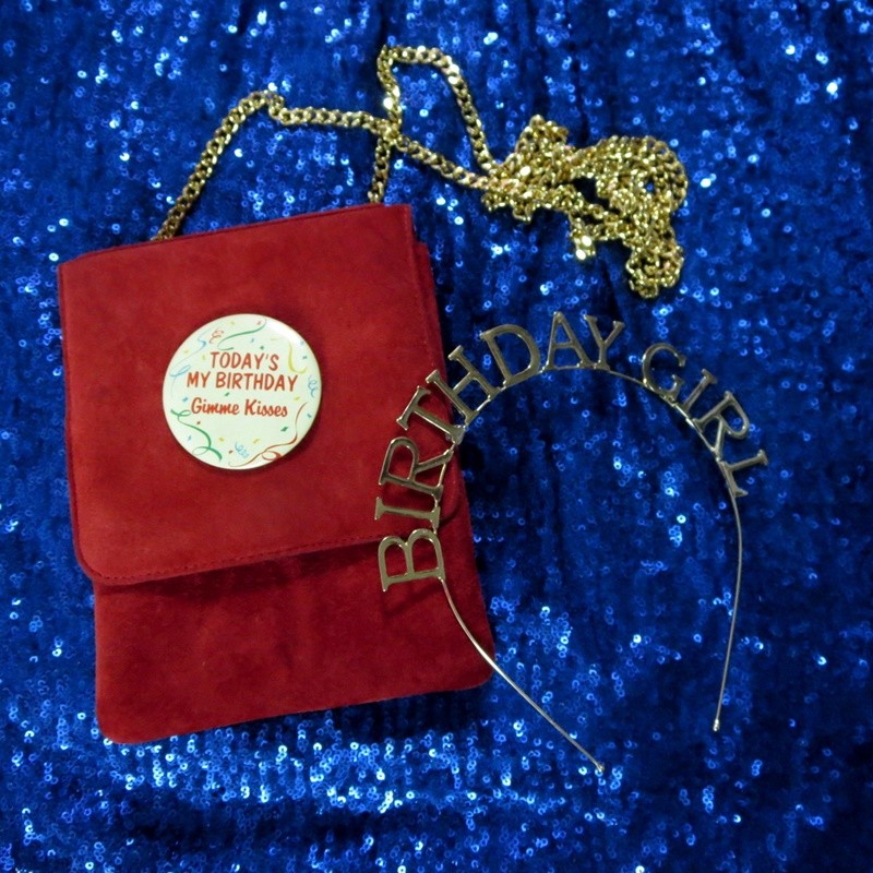 hannah rupp the outfit repeater birthday outfit thrifted sequin dress moto jacket crown