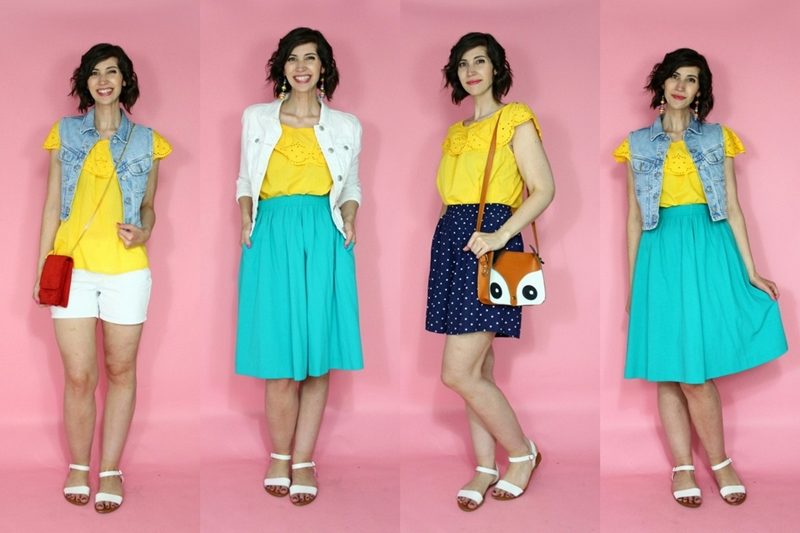 A Colorful Summer Capsule Wardrobe | 10 Pieces, Countless Outfits | www.theoutfitrepeater.com hannah rupp the outfit repeater colorful summer capsule wardrobe challenge