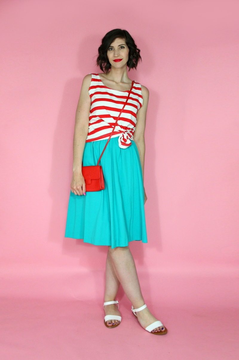 hannah rupp the outfit repeater bright neon nautical summer fashion idea