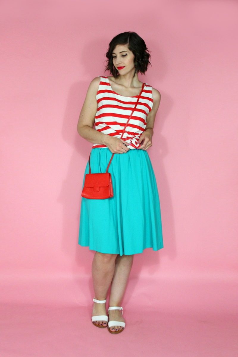 hannah rupp the outfit repeater bright neon nautical summer fashion idea