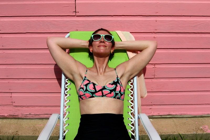 Thrifted Swimsuits: Ick or Awesome? | www.theoutfitrepeater.com hannah rupp the outfit repeater thrifted swimsuit kimono beach pool cute summer