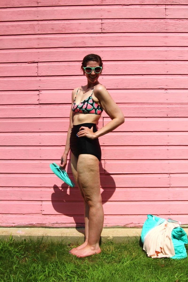 Thrifted Swimsuits: Ick or Awesome? | www.theoutfitrepeater.com hannah rupp the outfit repeater thrifted swimsuit kimono beach pool cute summer