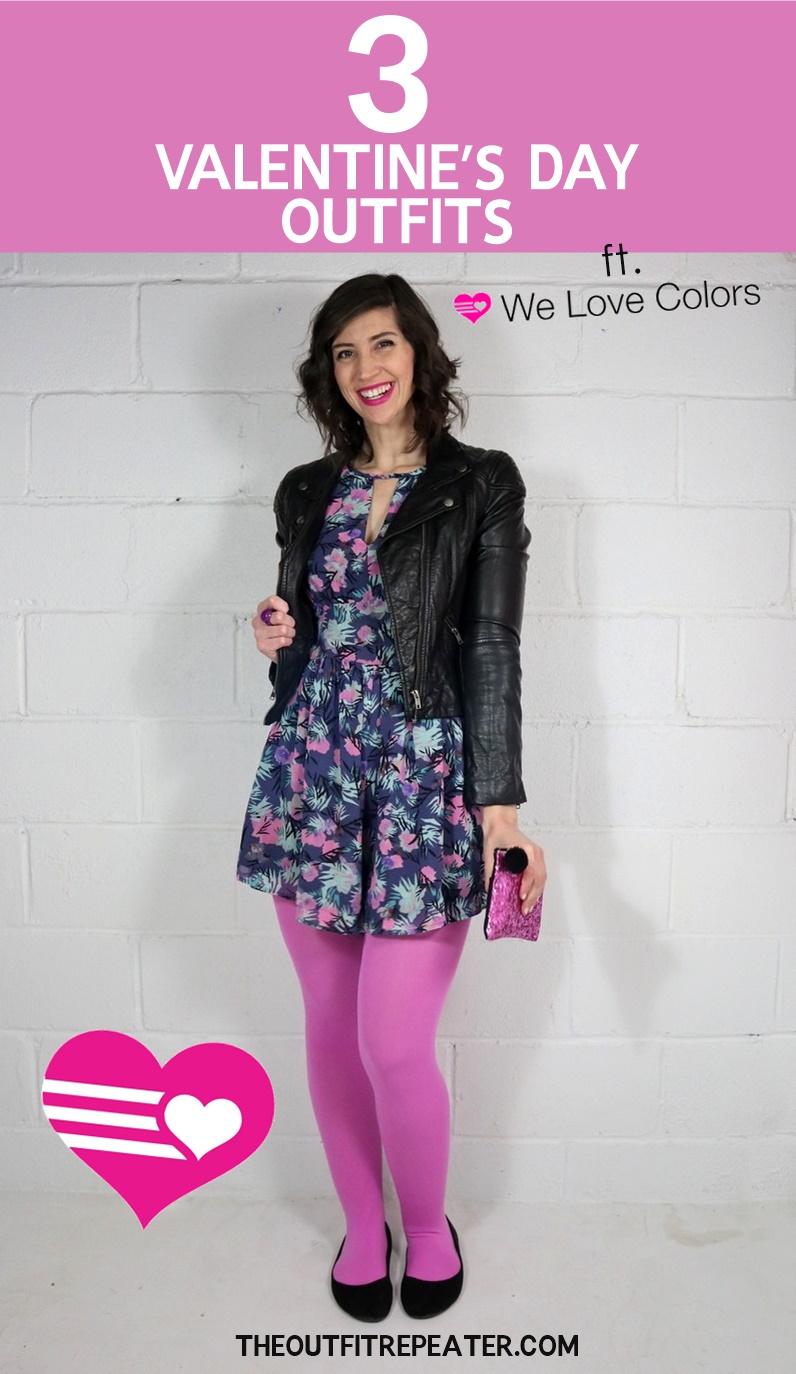 3 Ways To Wear Pink Tights on Valentine's Day | www.theoutfitrepeater.com valentine's day outfits pink tights we love colors hannah rupp the outfit repeater