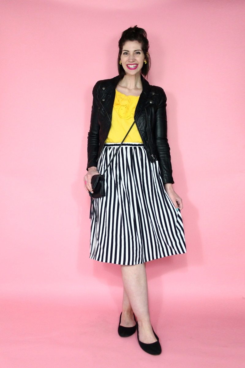 Back In A Striped Skirt Outfit | The Outfit Repeater